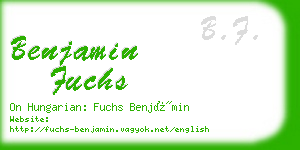 benjamin fuchs business card